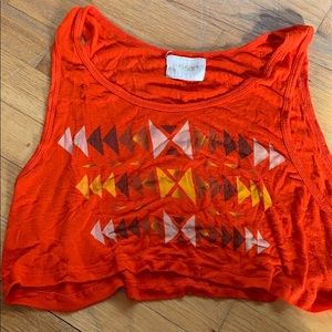 😺WRSHP Orange Crop Top - small